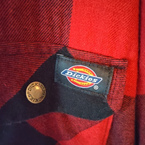 90' Dickies flannel shirt Fleece lining Vintage - Picture 4 of 9